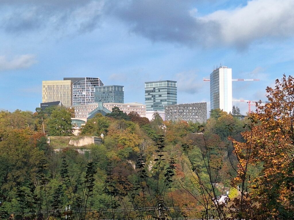 Auf der europapolitischen Stadtführung mit dem Bus sind neben den EU-Institutionen Europäischer Gerichtshof, Europäische Investionsbank, Europäischer Rechnungshof, Europäisches Amt für Betrugsbeämpfung (Olaf) auch die Übersetzertürme und Verwaltungseinheiten des Europäischen Parlaments und der EU-Kommission zu sehen. Außerdem haben sich auf dem Plateau Kirchberg über 150 Banken und Beratungsfirmen angesiedelt. Luxemburg selbst trägt architektonisch durch viele kulturelle und administrative Einrichtungen bei.
